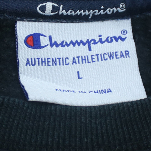 Champion Men's Black L Pullover Crew Neck Logo Sweatshirt