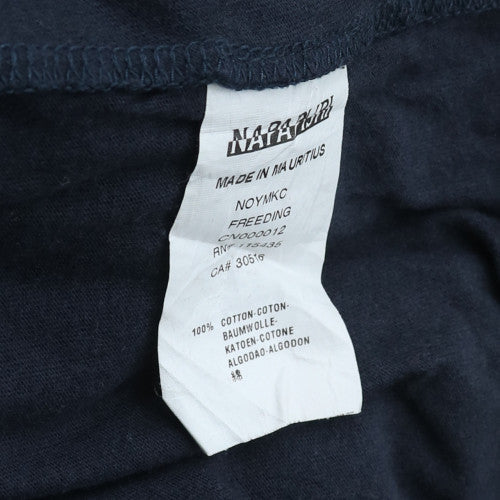 Napapijri Men’s Blue Expedition Staff Long Sleeve Cotton T-Shirt L