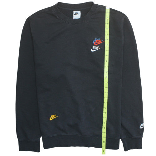 Nike Men's Black L Pullover Sweatshirt with Embroidered Logos