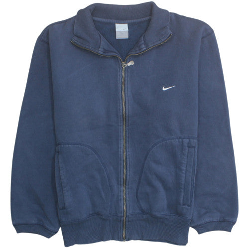 Nike Mens Blue M Track Jacket Full Zip Fleece Lined Activewear