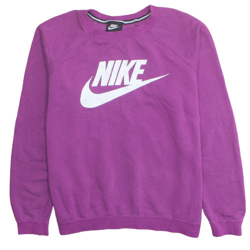 Nike Womens Purple Crew Neck Pullover Sweatshirt Large