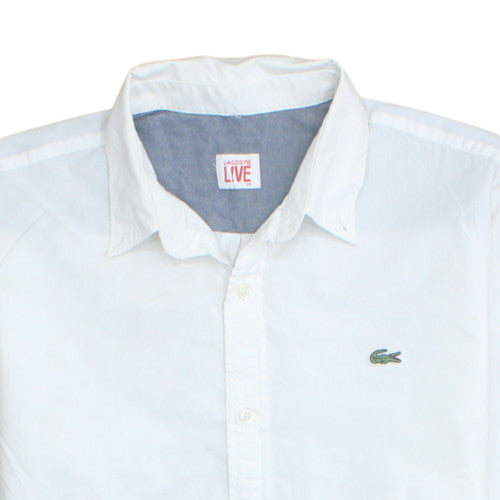 Lacoste Women White Cotton Long Sleeve Button-Up Shirt Size 12