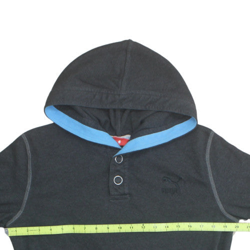 Puma Men's Black S Henley Hoodie Lightweight Hooded Top