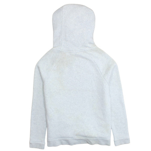 Nike Women Grey Pullover Hoodie M Logo Print Fleece Sweatshirt