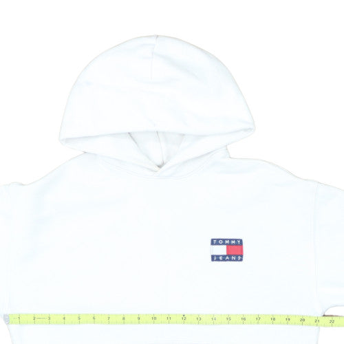 Tommy Jeans Women's White Small Pullover Hoodie with Logo