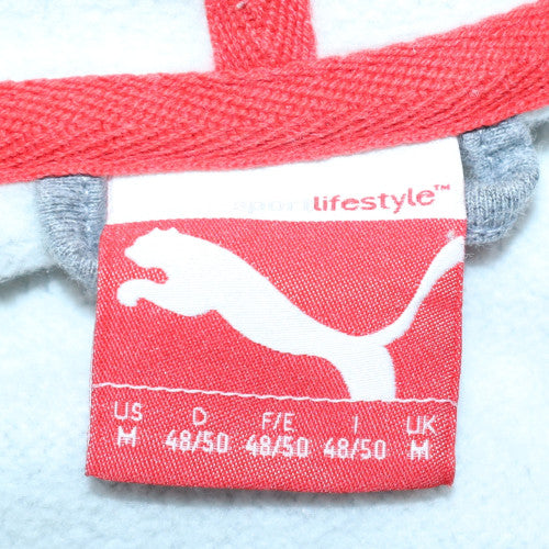 Puma Mens Grey Full Zip Hoodie Size M Regular Fit Sports Fleece