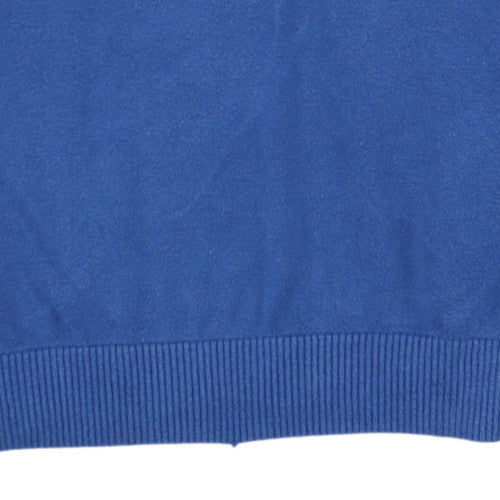 Tommy Hilfiger Men’s Blue V-Neck Cotton Jumper Size L Classic Knit