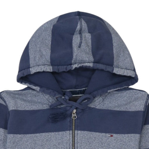 Tommy Hilfiger Men's Blue Striped Full Zip Hoodie Size L