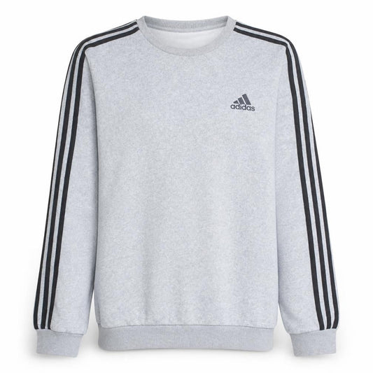 Adidas Mens Grey Pullover Sweatshirt L Crew Neck Fleece Sports Top