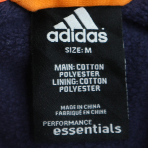 Adidas Men Blue Orange Full Zip Hooded Sweatshirt Size M