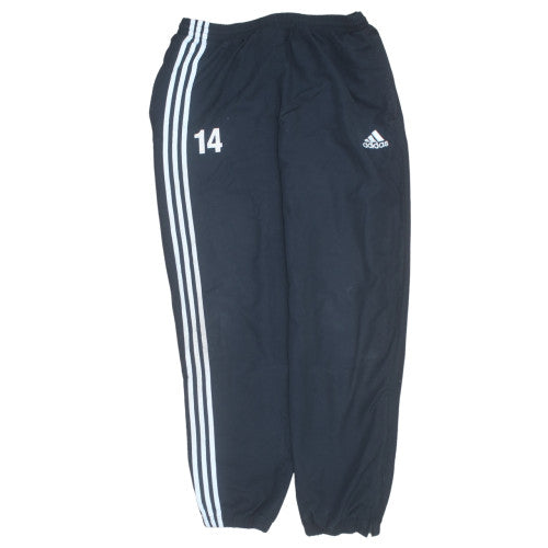 Adidas Men's Black Track Pants L Regular Fit Elastic Waist Activewear