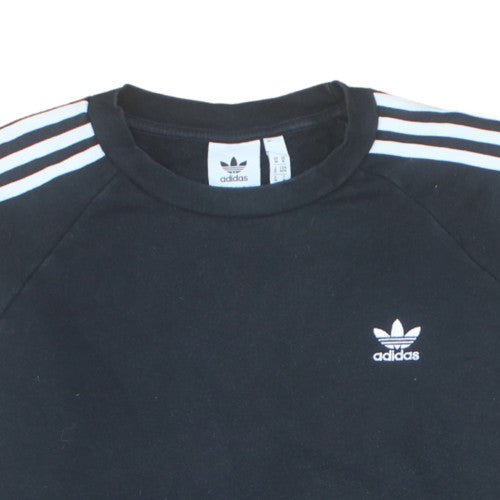 Adidas Men Black Crew Neck Pullover Sweatshirt M Sports Fleece