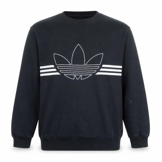 Adidas Mens Black Crew Neck Logo Sweatshirt Size L