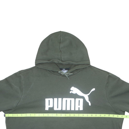 Puma Men's Green 2XL Pullover Hoodie with Logo Print