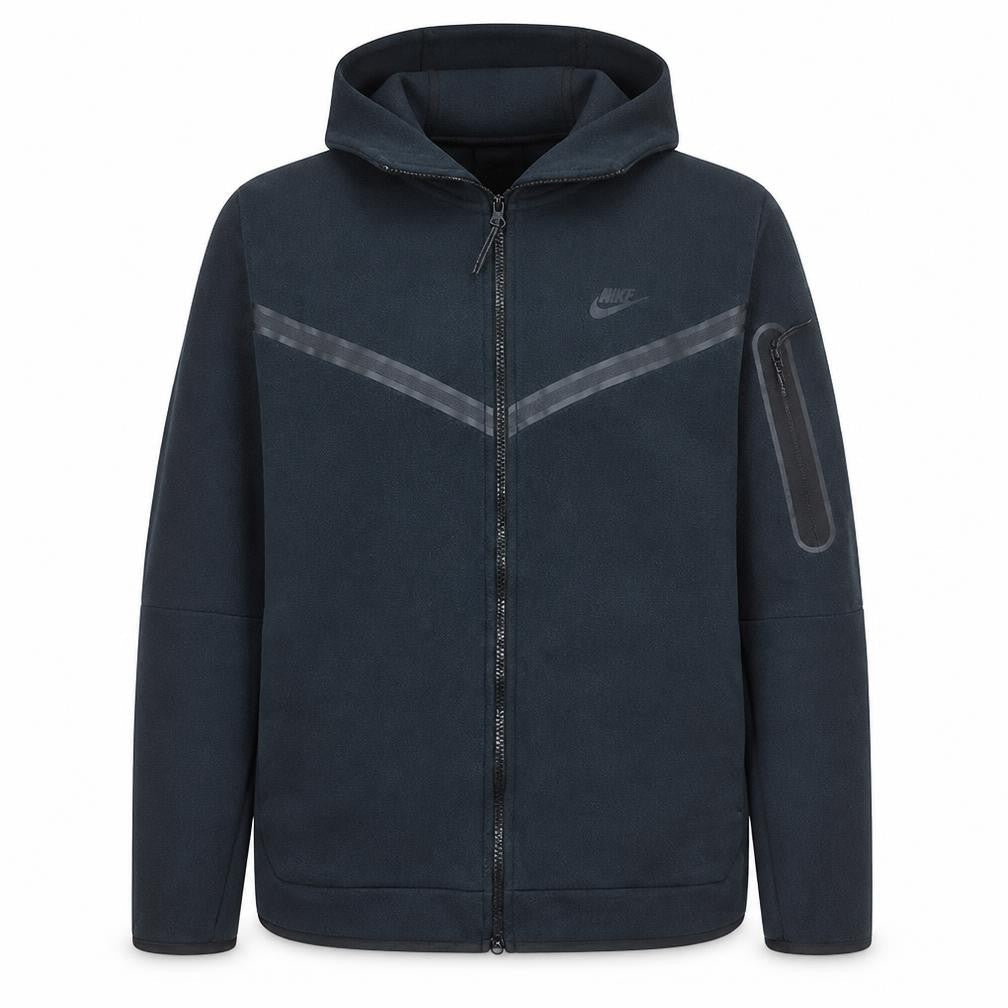 Nike Men's Black Full Zip Hoodie L Fleece Athletic Style