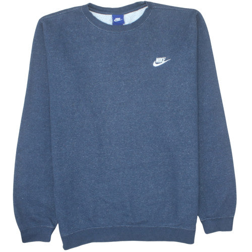 Nike Men's Blue Crew Neck Fleece Sweatshirt Size M