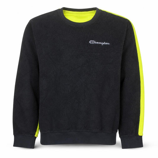 Champion Mens Black Neon Pullover Sweatshirt Medium Fleece Logo