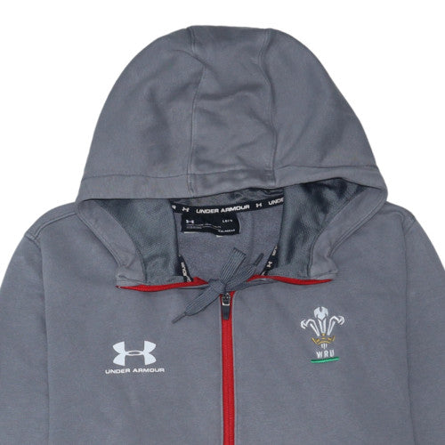 Under Armour Men's Grey Full Zip Hoodie WRU Logo Size L