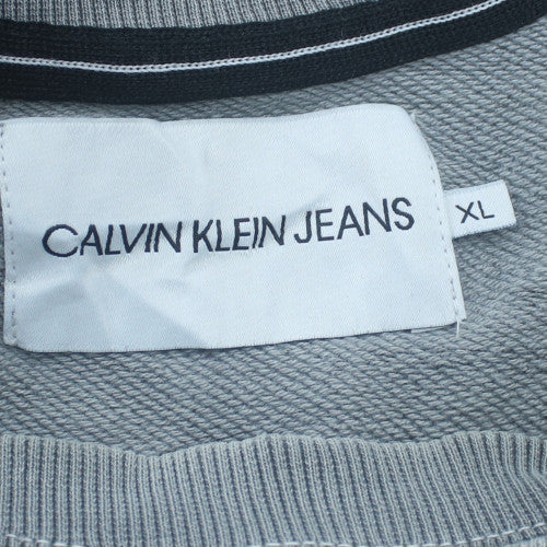Calvin Klein Jeans Women's Grey Pullover Sweatshirt XL Logo Crew Neck