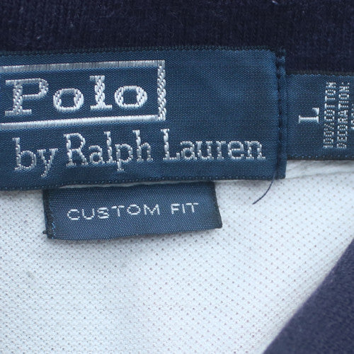 Polo Ralph Lauren Men's White England Custom Fit Polo Shirt Size L