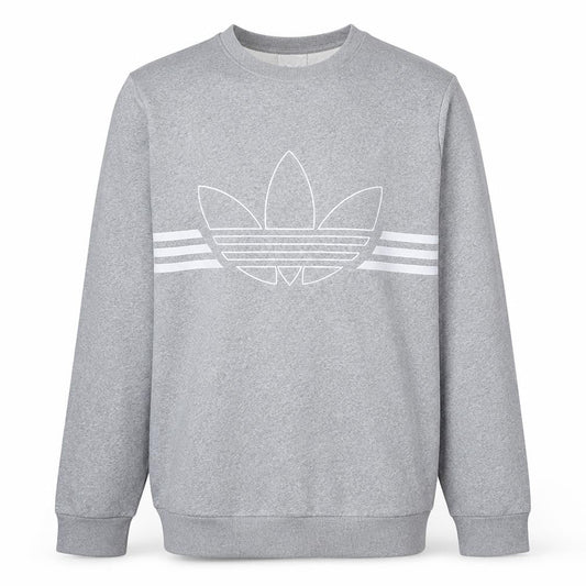 Adidas Mens Grey Crew Neck Pullover Sweatshirt Small