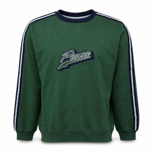 Puma Men's Green Crew Neck Pullover Sweatshirt Size L