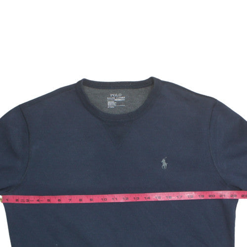 Polo Ralph Lauren Men's Blue Pullover Sweatshirt M Crew Neck Logo
