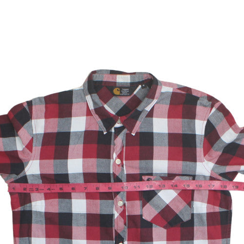 Carhartt Women Red Check Long Sleeve Shirt Dress Size M