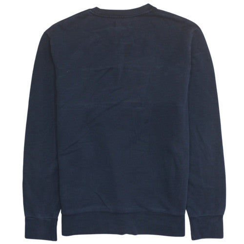 Fred Perry Men's Blue Crew Neck Logo Sweatshirt Size L