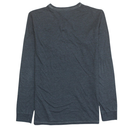 Diesel Men Navy V-Neck Long Sleeve T-Shirt Size M Cotton Blend
