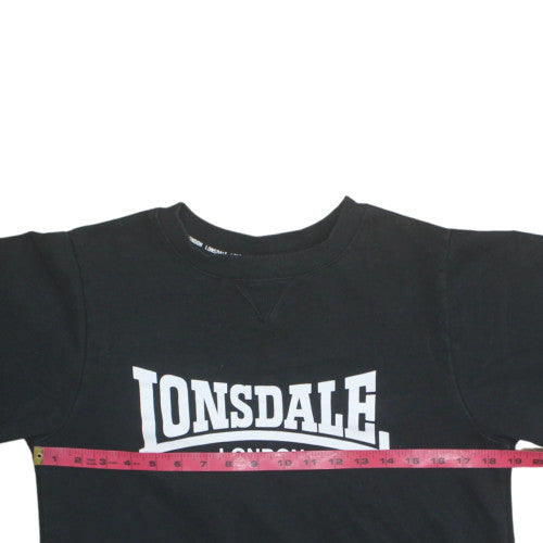 Lonsdale London Black Womens Sweatshirt Size 12 Crew Neck Pullover