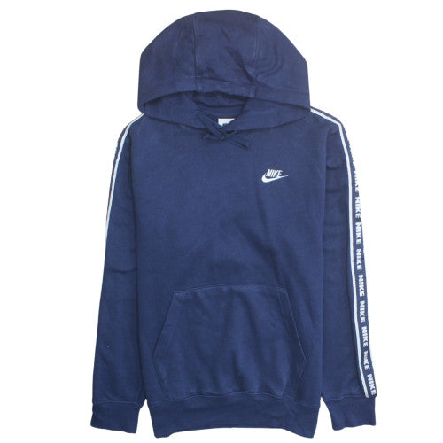 Nike Men's Blue Pullover Logo Hoodie Small Fleece Regular Fit