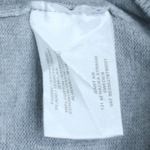 GANT Men's Grey Cotton Full Zip Jumper M Regular Fit