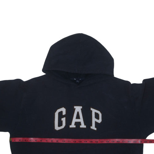 GAP Men's Black Pullover Hoodie Fleece Logo L Regular Fit