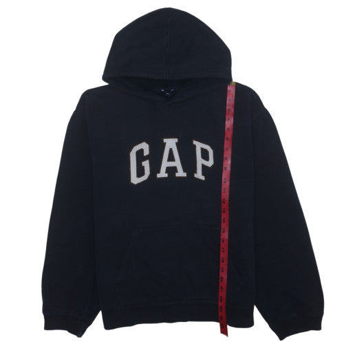 GAP Men's Black Pullover Hoodie Fleece Logo L Regular Fit