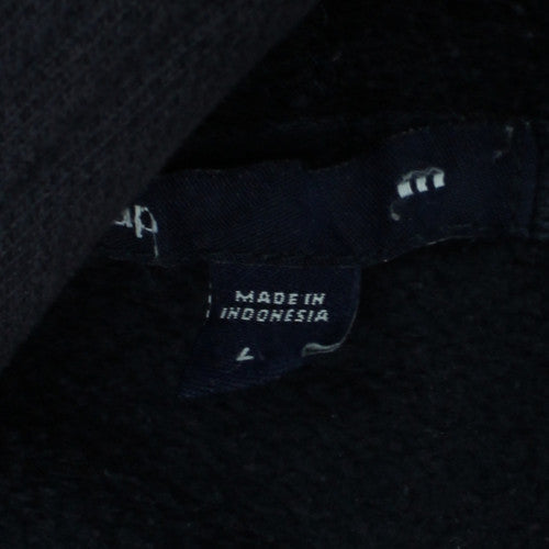 GAP Men's Black Pullover Hoodie Fleece Logo L Regular Fit