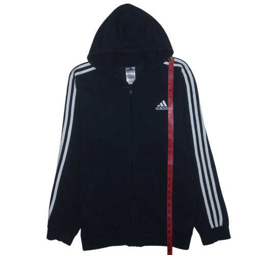 Adidas Mens Black XL Full Zip Fleece Hoodie with Embroidered Logo