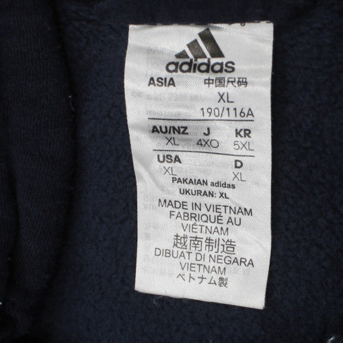Adidas Mens Black XL Full Zip Fleece Hoodie with Embroidered Logo