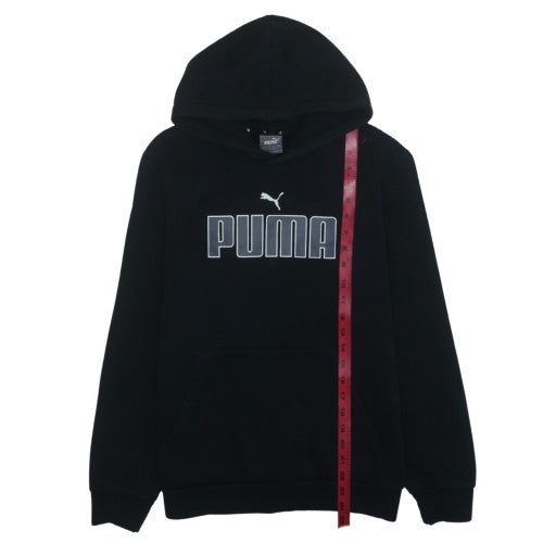 Puma Men's Black Pullover Hoodie Small Logo Fleece Sweatshirt