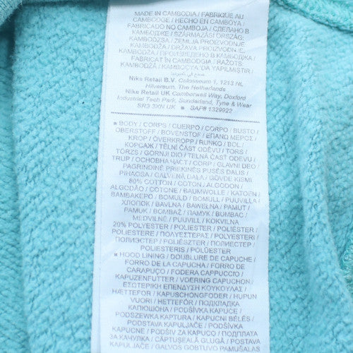 Nike Womens Blue Pullover Hoodie Medium Cotton Blend Casual