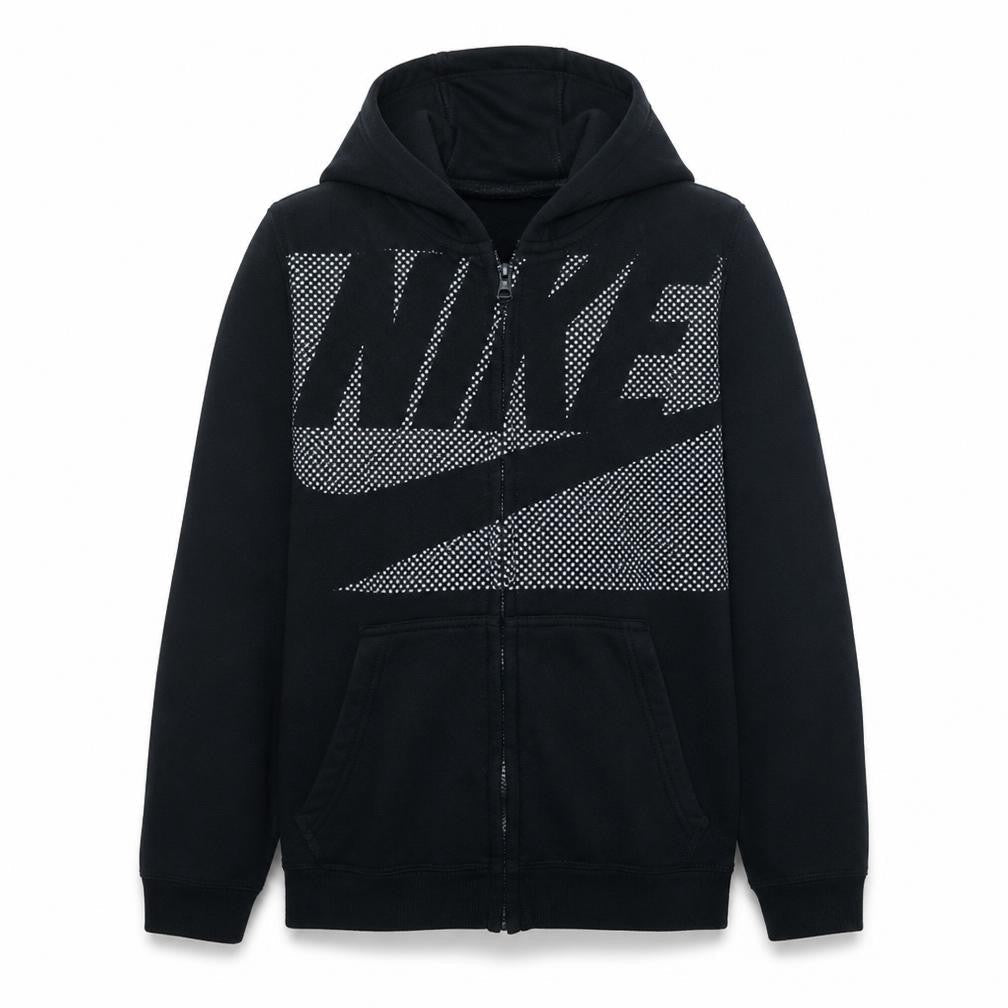 Nike Men's Black Full Zip Hoodie L Sports Fleece Graphic