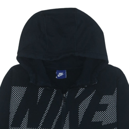 Nike Men's Black Full Zip Hoodie L Sports Fleece Graphic