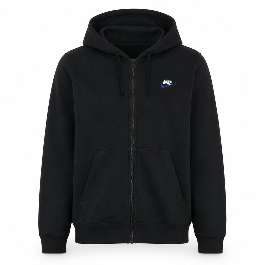 Nike Men's Black Full Zip Hoodie L Classic Fleece
