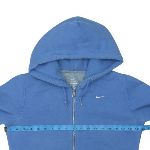 Nike Womens Blue Full Zip Hoodie Sweatshirt Size M Cotton Blend