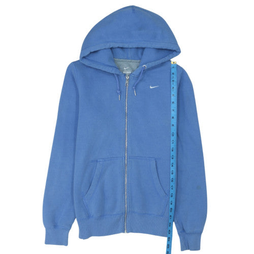 Nike Womens Blue Full Zip Hoodie Sweatshirt Size M Cotton Blend