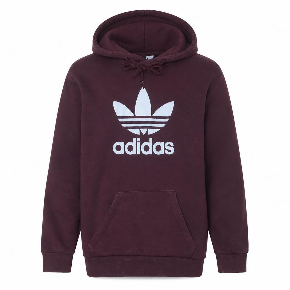 Adidas Men's Brown Pullover Hoodie M Regular Fit Sports Fleece