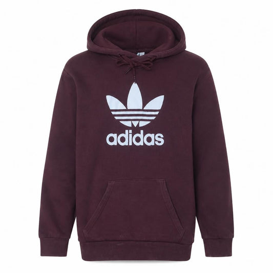 Adidas Men's Brown Pullover Hoodie M Regular Fit Sports Fleece