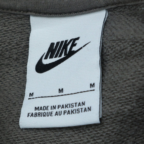 Nike Men's Grey Pullover Hoodie M Regular Fit Fleece Logo