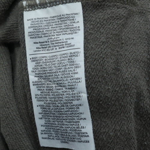 Nike Men's Grey Pullover Hoodie M Regular Fit Fleece Logo