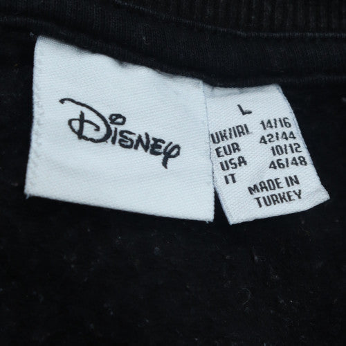 Disney Womens Black L Sweatshirt Mickey & Friends Cartoon Graphic Pullover
